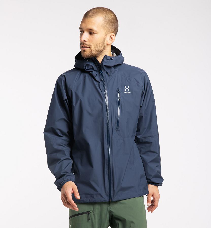 Haglöfs Mens L.I.M Waterproof Jacket Dark Blue New Zealand 26409XTZY